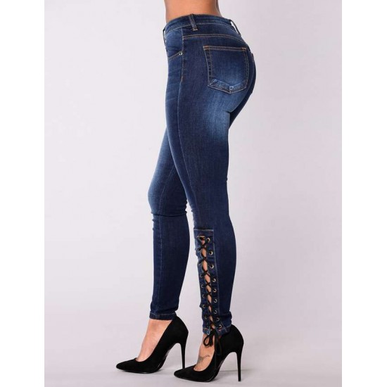 Plus Size Frenulum decoration Women Jeans 