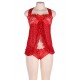 Lovely red heart pattern babydoll