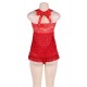 Lovely red heart pattern babydoll