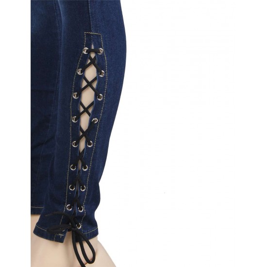 Frenulum decoration Women Jeans 