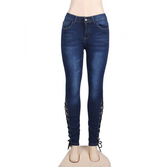 Frenulum decoration Women Jeans 