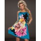 On Sale Multi Flowers Ladies Fashion Dress With belt