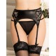 Faux Leather Transparent Garter Belt