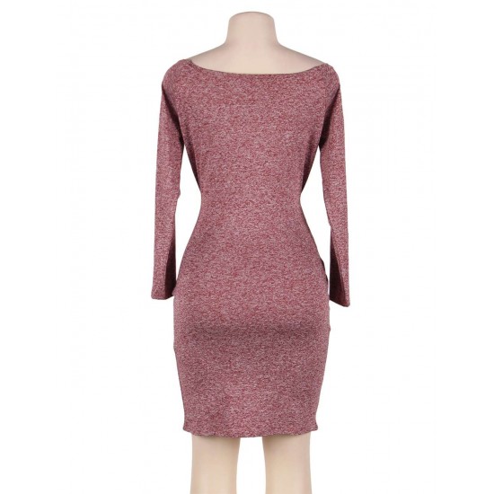 Long Sleeve Off-Shoulder Bodycon Dress