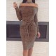 Long Sleeve Off-Shoulder Bodycon Dress