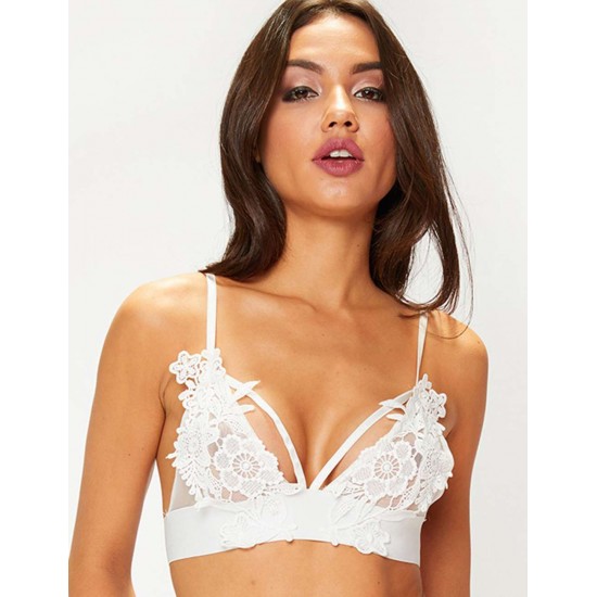 Plus Size White Lace Bralette Top