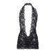 Plus Size Black lace Deep V Collar Chemise Dress