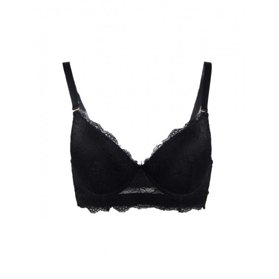 Black high-quality lace comfortable T-shirt bra