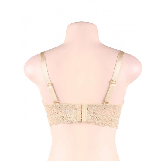 Beige high-quality lace comfortable T-shirt bra