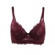 Wine Red high-quality lace comfortable T-shirt bra