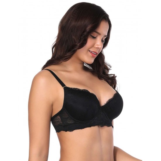 Black high-quality lace comfortable T-shirt bra