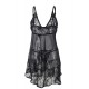 Floral Soft Lace Apron Chemise With Thong