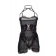 Plus Size Black Sheer Mesh Halter Sexy Teddy