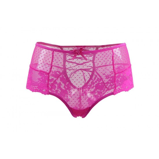 Sexy Pink High Waist Lace Strappy Panty