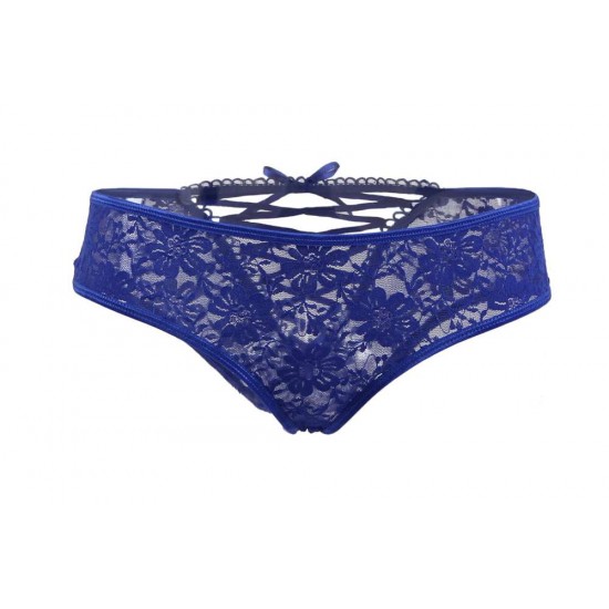 Plus SizeSexy Blue Lace Strappy Panty