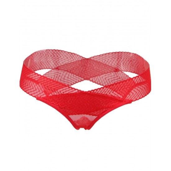 Red Hollowed Out Ladies' Panty