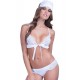 White Strappy Lace Bra and Panty Set with