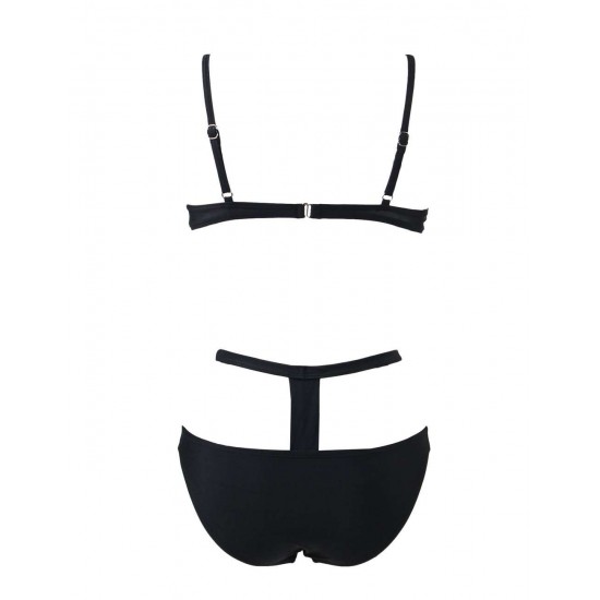 Black Elastic Harness  Sexy Summer Women Bikini Set