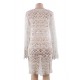 White Knitted Hollow out Beach Dress