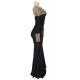 Plus Size Boat Neck Khaki Lace Evening Gown