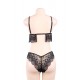 Plus Size Black Lace Temptation 2pcs Bralette Lingerie Set