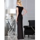 Black Sleeveless High Slit Sexy Evening Dress