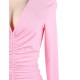 Pink Drawstring Adjustable Fashion Tight-fitting Dress