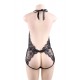 Black Low Cut Lace Teddy