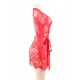 Red Eyelash Lace Sleepwear Gown