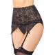 Plus Size Black Sexy Lace Garter Panty