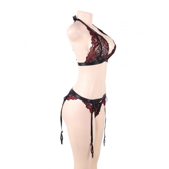 Deluxe Red Lace Bra Set