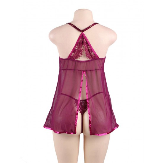 Plus Size Featuring Velvet Underwire Cups With A Scalloped Lace Trim Babydoll