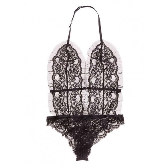 Plus Size Deep Plunge Lace Teddy