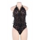 Plus Size Deep Plunge Lace Teddy