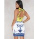 Printed Backless Tight Dress