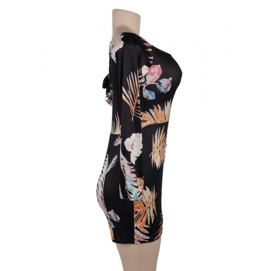 Drop Shoulder Print Jumpsuit