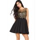 Black Hollow Out Sleeveless Dress With Waist Belt