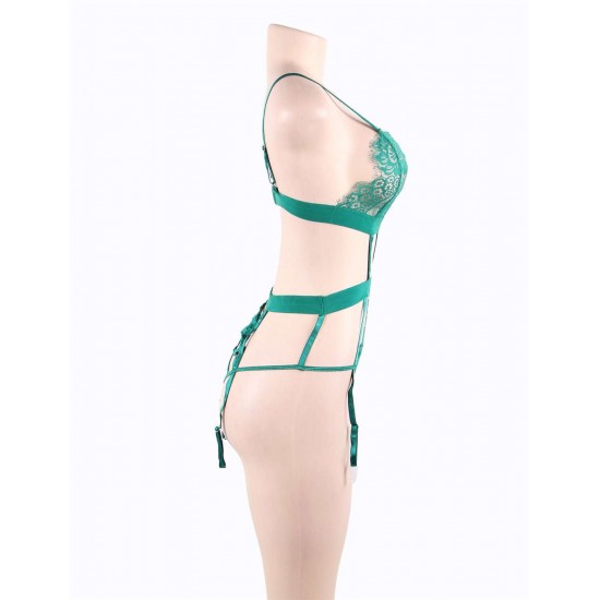 Love Affair Green Lace Teddy 