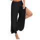 Solid Color Sports Yoga Wide Leg Pants