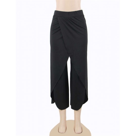 Solid Color Sports Yoga Wide Leg Pants