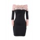 Plus Size Long Sleeve Off-Shoulder Fashion Lace Dress