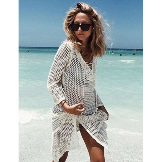 Sexy Bathing Suit Coverups Crochet Hollow Out Bikini Cover-ups