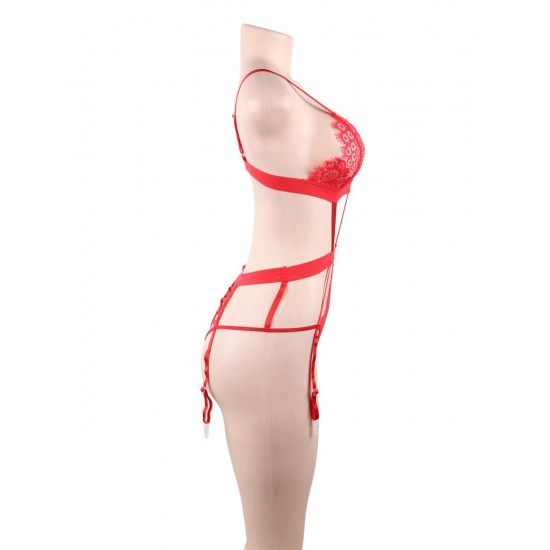 Plus Size Love Affair Red Lace Teddy 