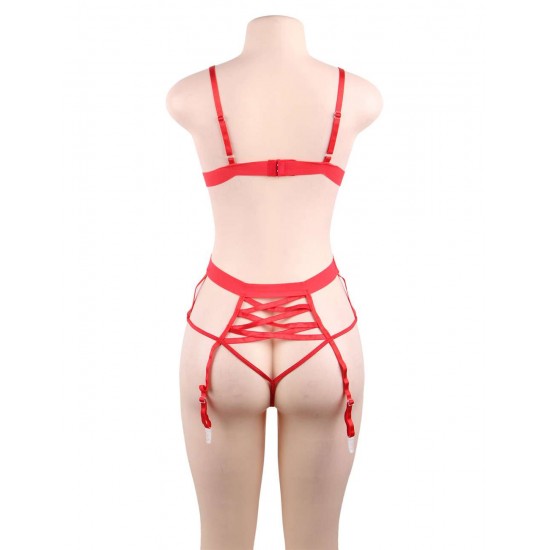 Plus Size Love Affair Red Lace Teddy 