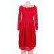 Long Sleeve Fashion Red Lace Midi Dress