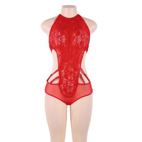 Red Lace Two-piece Sexy Teddy