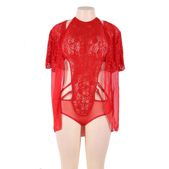 Red Lace Two-piece Sexy Teddy