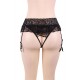 Plus Size Black Sexy Lace Garter Panty