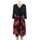 Plus Size Elegant Knee-length Floral Dress