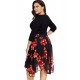 Plus Size Elegant Knee-length Floral Dress